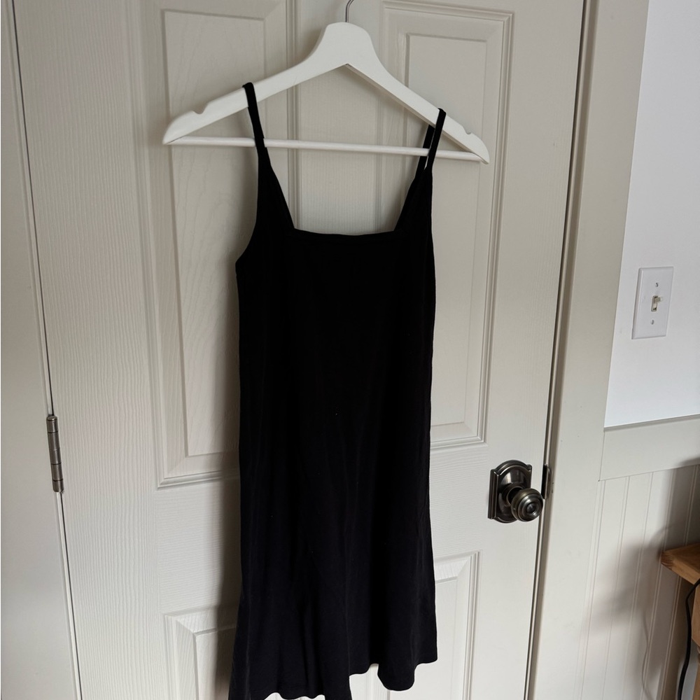 LA RELAXED Black Spaghetti Strap Tank Dress XS Organic Cotton Like New